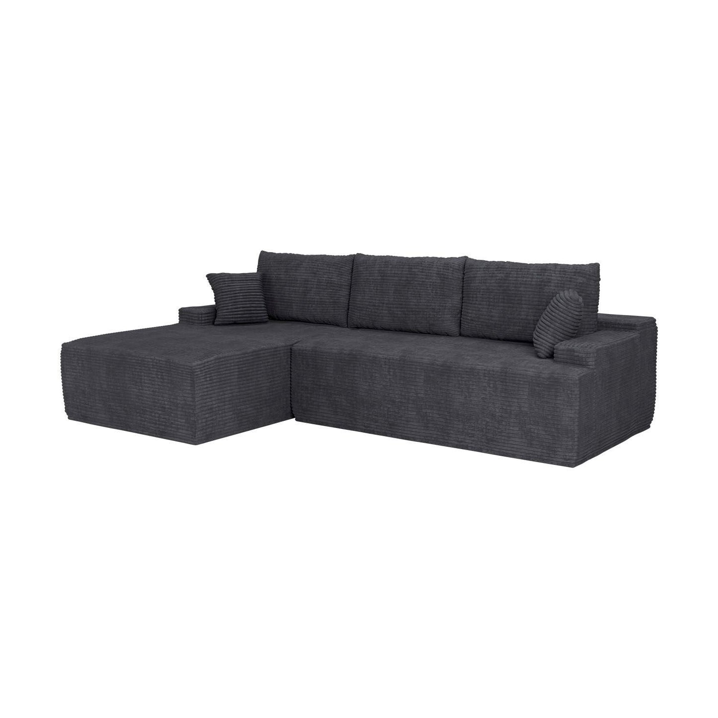 Divano Coredo con rivestimento in velluto e cuscini decorativi