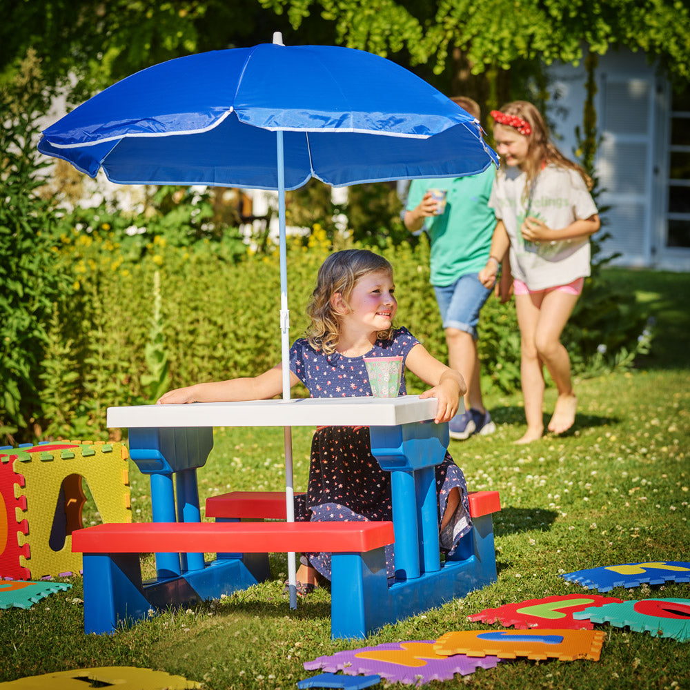 Set Sedie con Tavolo per bambini incluso ombrellone