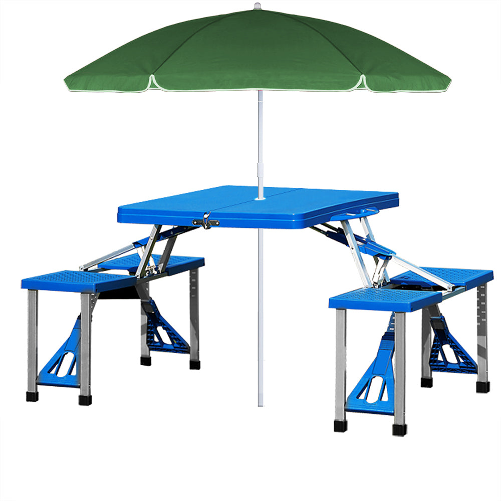 Tavolo da campeggio con sedie alluminio 137x85x65cm