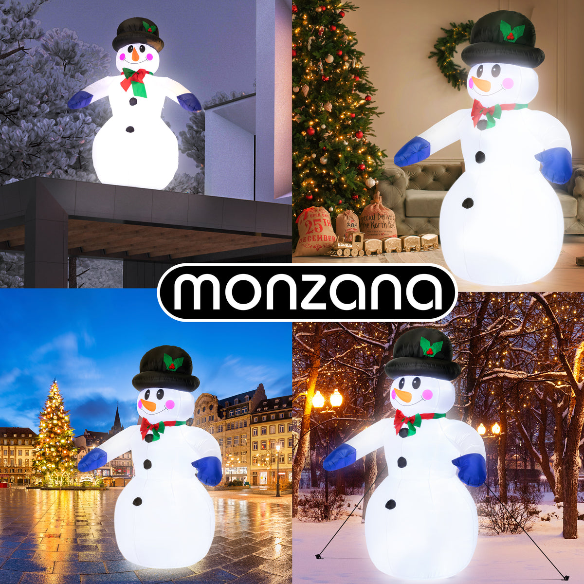 Gonfiabile pupazzo di neve XXL 250cm illuminazione LED