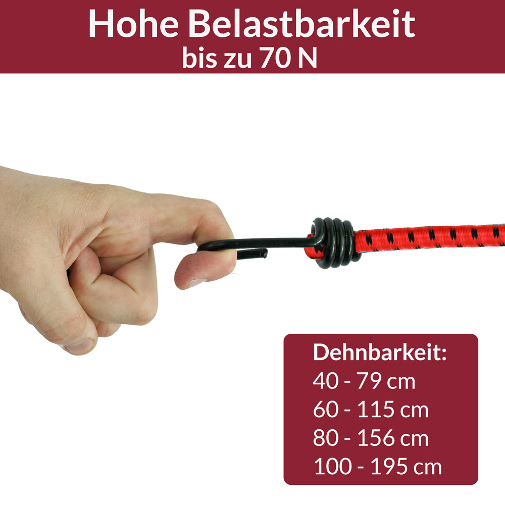 Set Corde elastiche diverse lunghezze 8 pezzi