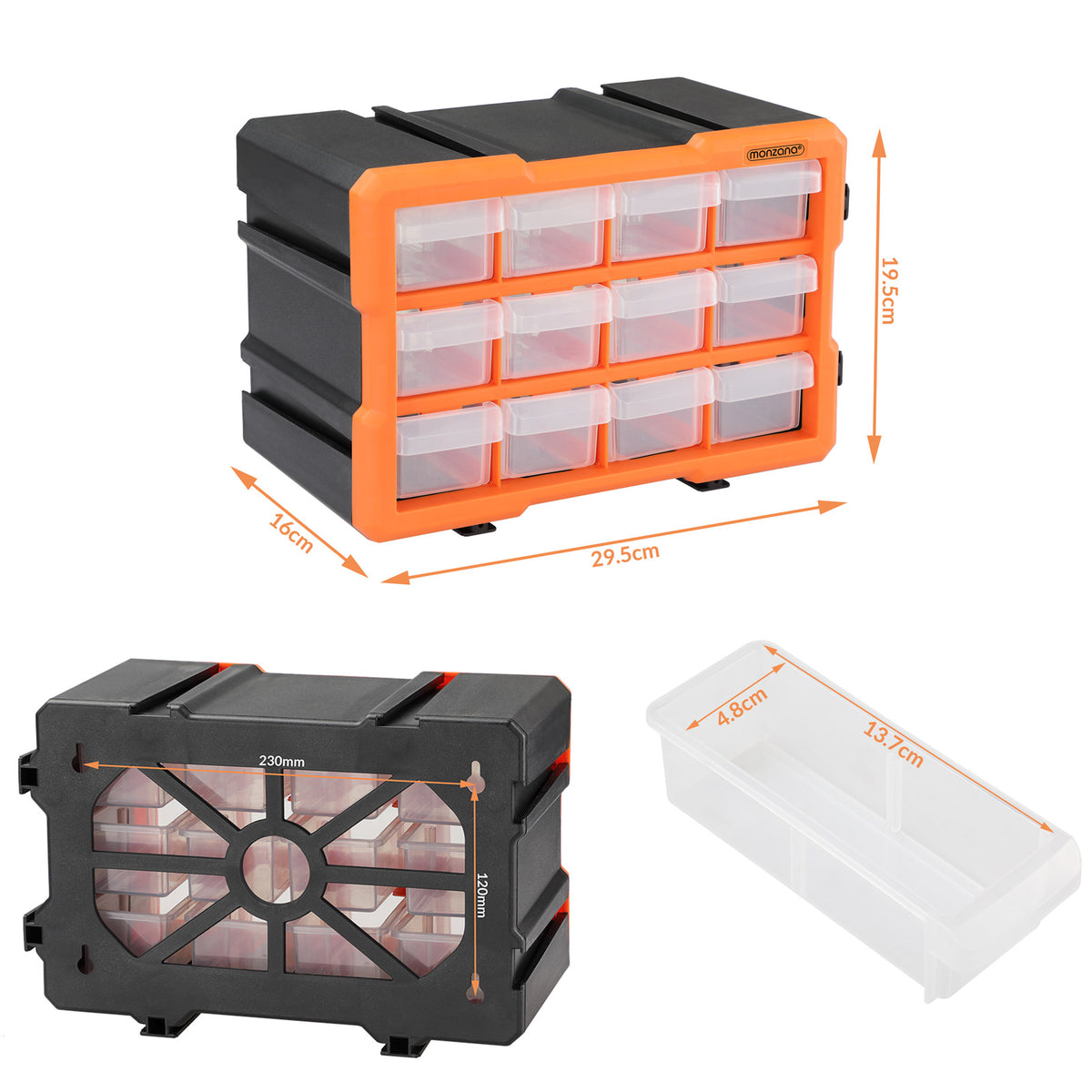 Organizzatore portaminuterie 29,5x19,5x16cm - 12 scomparti