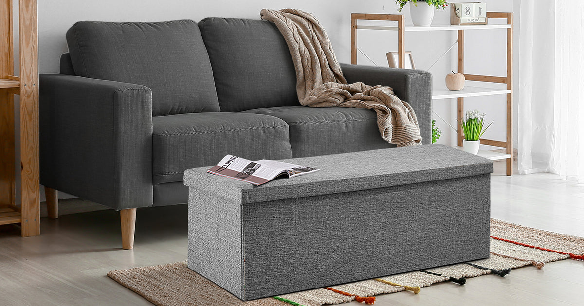Pouf seduta grigio 115x38x38cm
