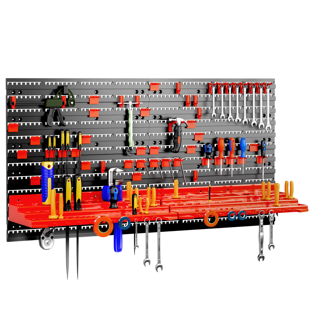 Scaffale a muro officina 95x54cm 54 pezzi