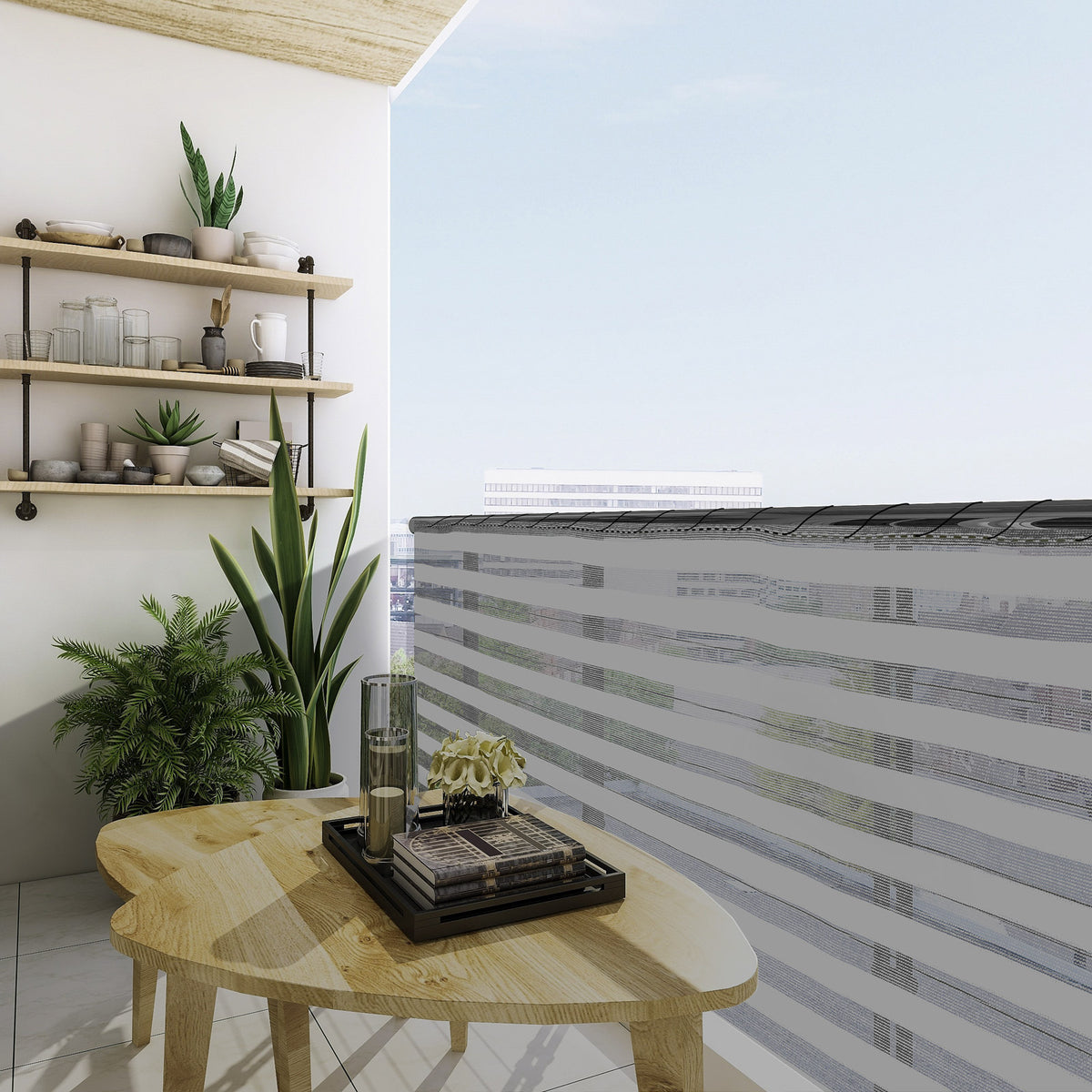 Schermo per la Privacy Grigio/Bianco - 1,2x10m