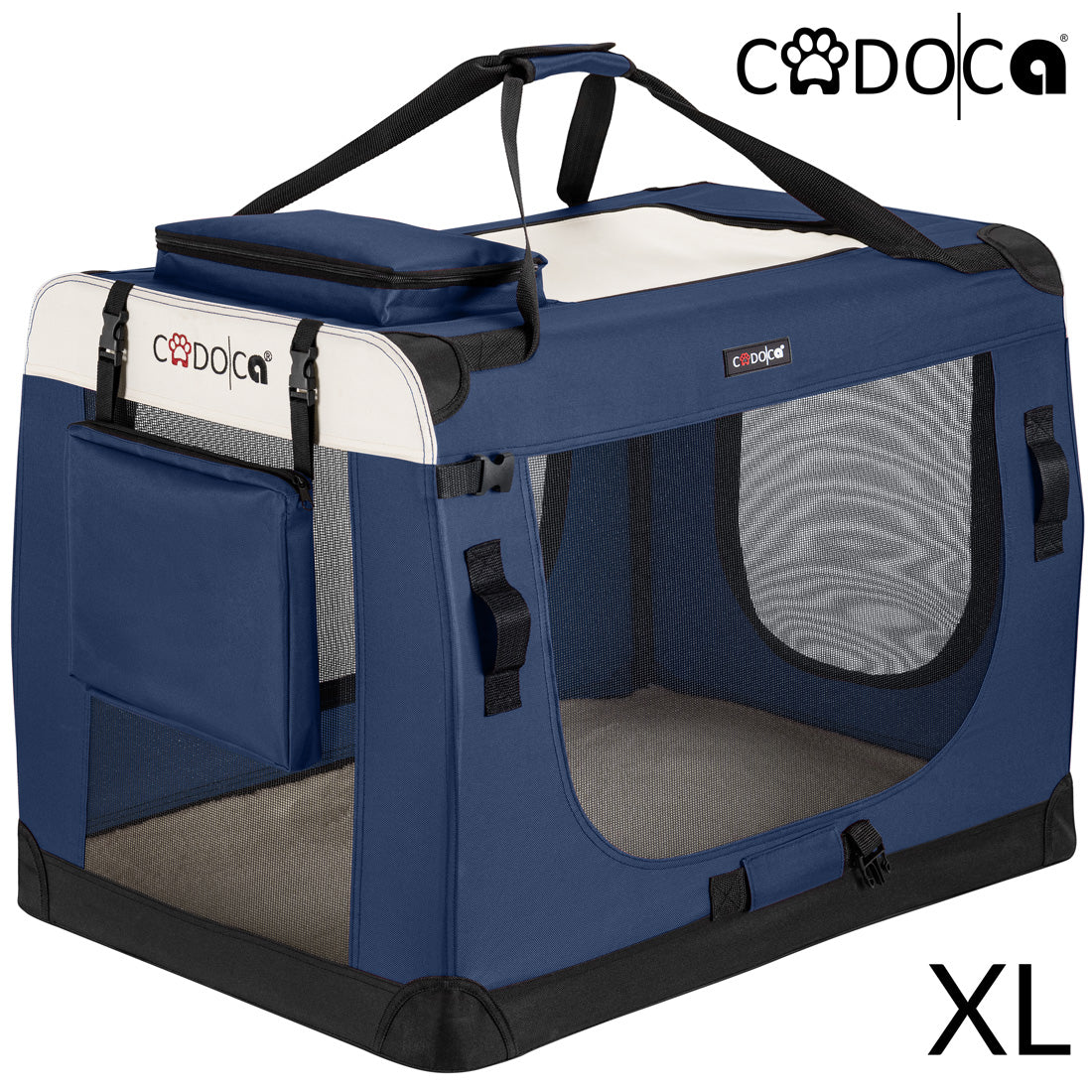 Trasportino per cani blu navy XL 82x56x58cm pieghevole