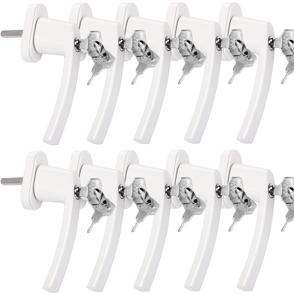 Maniglia per finestra con serratura set 10pz bianco