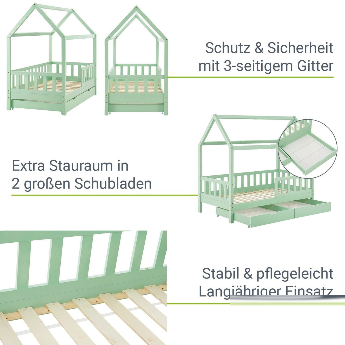 Letto per bambini Marli 90 x 200 cm con rete