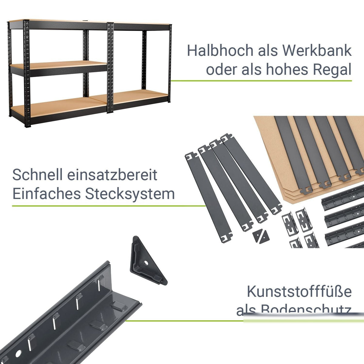 Set di 2 scaffali Easy Storage 160 x 80 x 40 cm