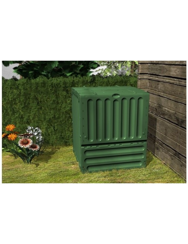 Compostiera in plastica litri 600 L80xP80 H95 Composter giardino CUBE COMPOSTER 