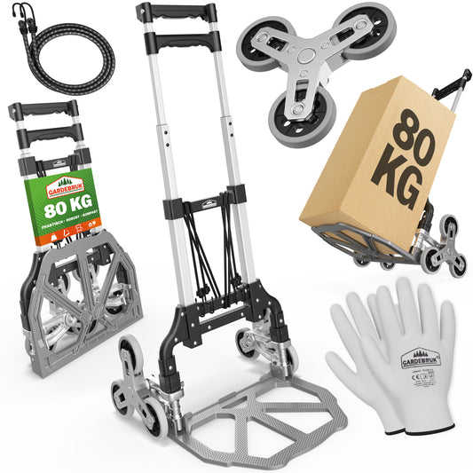 Carrello scala argento/nero 80 kg regolabile in altezza