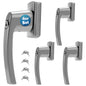 Maniglia per finestra con serratura set 4  pz argento