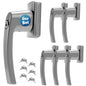 Maniglia per finestra con serratura set 6 pz argento