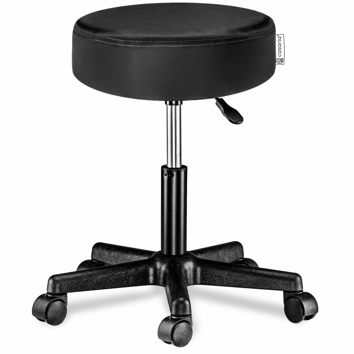 Sgabello girevole 360° nero similpelle