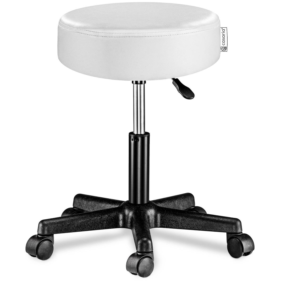 Sgabello girevole  360° similpelle bianco