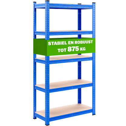 Scaffale alta portata 875kg metallo blu 180x90x40cm