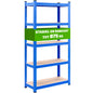 Scaffale alta portata 875kg metallo blu 180x90x40cm
