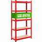 Scaffale alta portata 875kg metallo rosso 180x90x40cm
