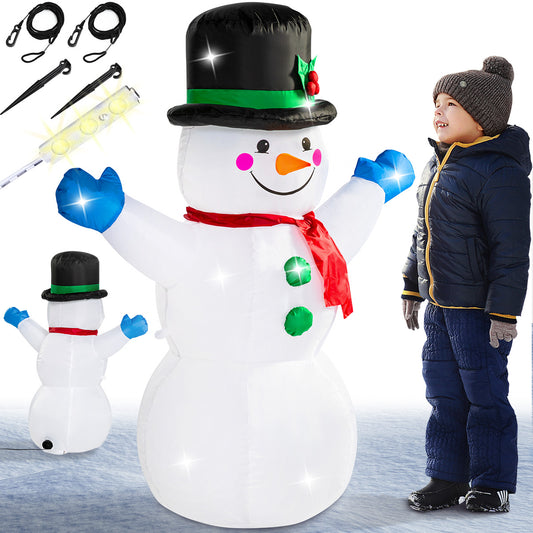 Gonfiabile pupazzo di neve XL con luci 120cm