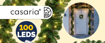 Ghirlanda natalizia 5m 100 LED con telecomando
