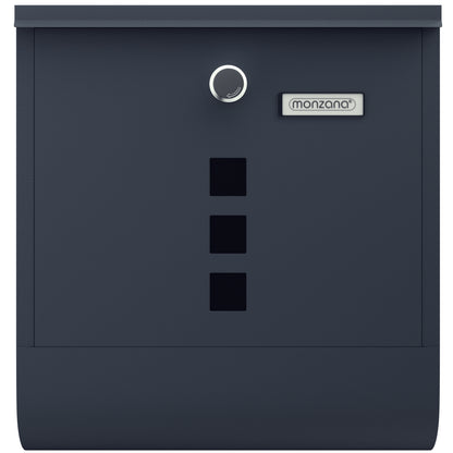 Cassetta postale antracite acciaio 30,5x8,5x33,5cm