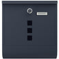 Cassetta postale antracite acciaio 30,5x8,5x33,5cm