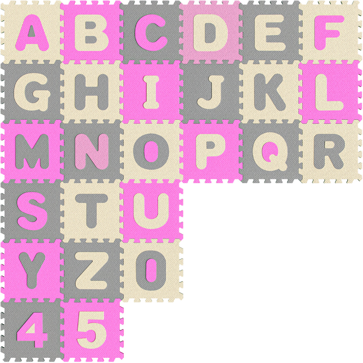 Tappeto puzzle XXL per bambini gommapiuma 3,3m² rosa 86 pezzi
