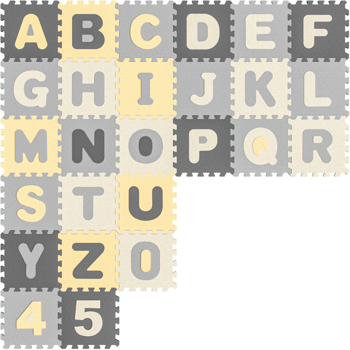 Tappeto puzzle XXL per bambini gommapiuma 3,3m² grigio 86 pezzi