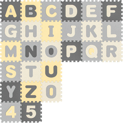 Tappeto puzzle XXL per bambini gommapiuma 3,3m² grigio 86 pezzi