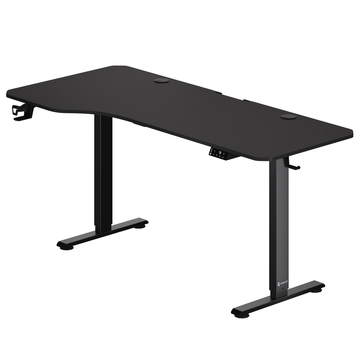 Scrivania regolabile in altezza nero 160x75x73-118cm