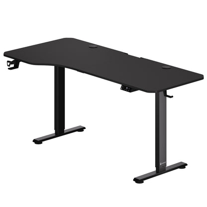Scrivania regolabile in altezza nero 160x75x73-118cm