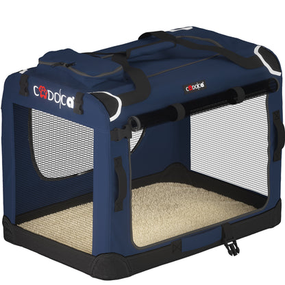 Trasportino per cani blu navy M 60x42x44cm pieghevole