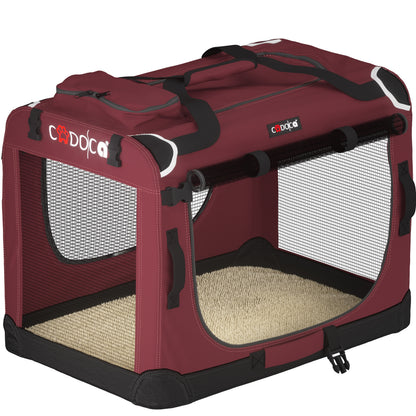 Trasportino per cani bordeaux M 60x42x44cm pieghevole