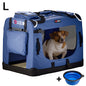 Trasportino per cani blu navy L 70x52x50cm pieghevole