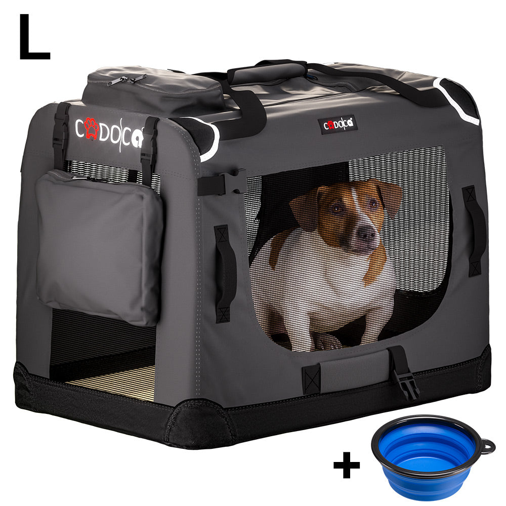 Trasportino per cani antracite L 70x52x50cm pieghevole