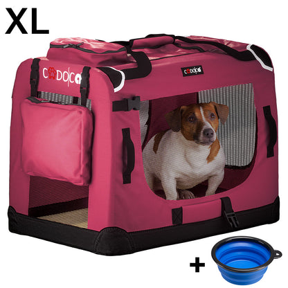 Trasportino per cani bordeaux XL 82x56x58cm pieghevole