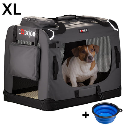 Trasportino per cani antracite XL 82x56x58cm pieghevole