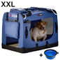 Trasportino per cani blu navy XXL 90x60x66cm pieghevole
