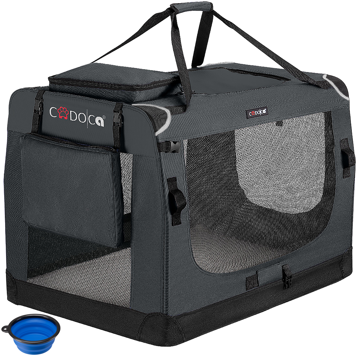 Trasportino per cani antracite XXL 90x60x66cm pieghevole