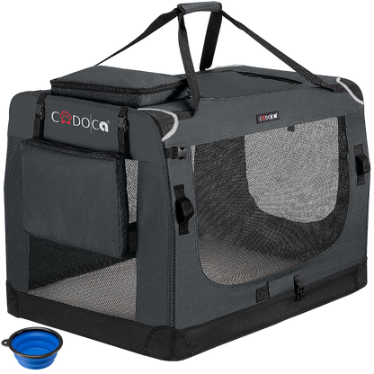 Trasportino per cani antracite XXL 90x60x66cm pieghevole