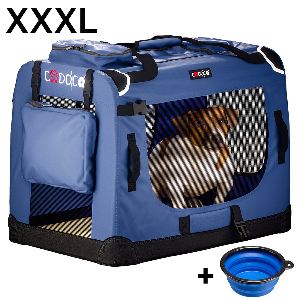 Trasportino per cani blu navy XXXL 101x70x70cm pieghevole