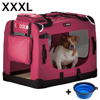 Trasportino per cani bordeaux XXXL 101x70x70cm pieghevole