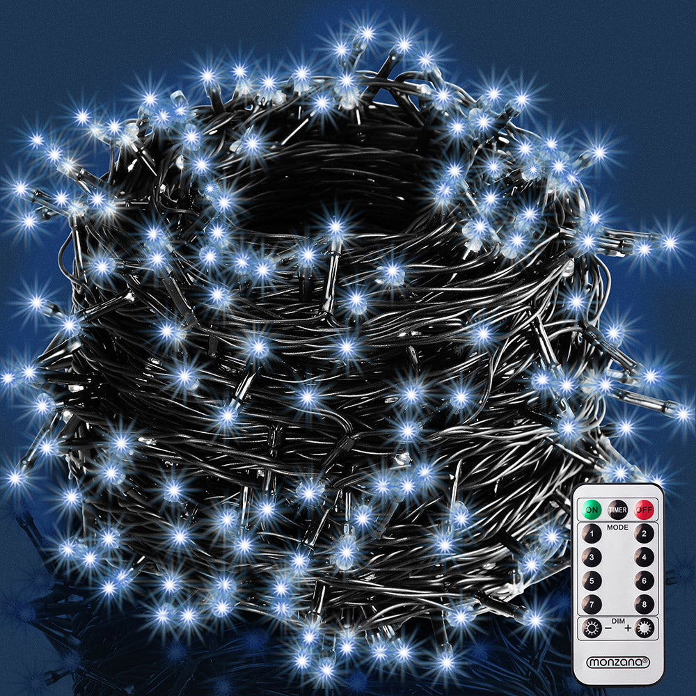 Catena di luci Natale 400 LED bianco freddo 40m telecomando