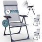 Sedie da giardino pieghevoli set da 4 grigio-melange