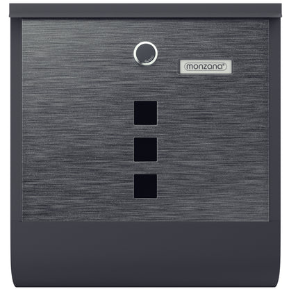 Cassetta postale acciaio nero/argento 30,5x10x33,5cm