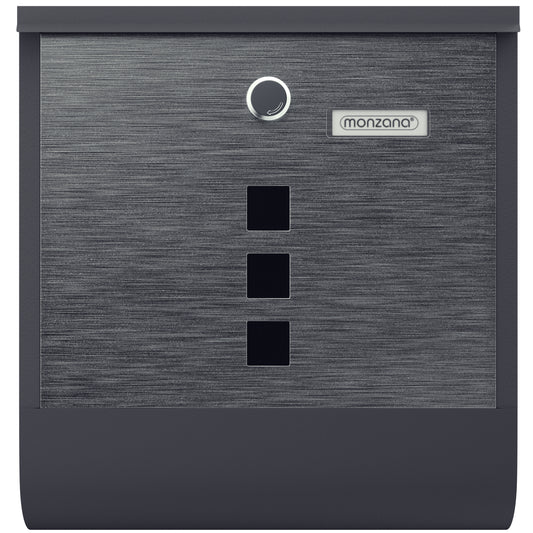 Cassetta postale acciaio nero/argento 30,5x10x33,5cm