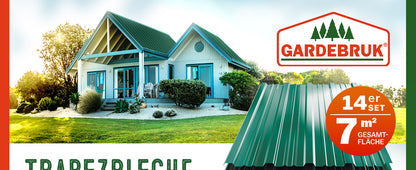 Lastra profilata trapezoidale set da 14 verde 110x46cm