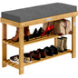 Panchina per scarpe in legno di acacia certificato FSC® 90x30x48cm