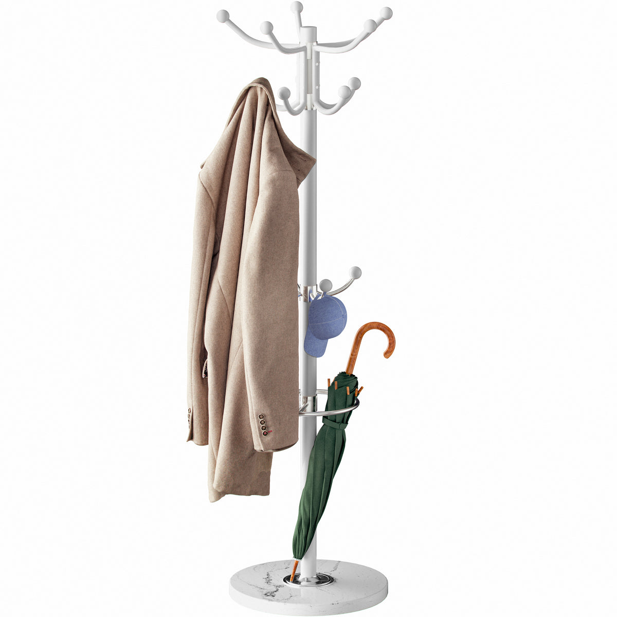 Attaccapanni con Portaombrelli bianco 173cm