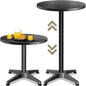 Tavolo alto in alluminio Nero Ø60cm regolabile in altezza